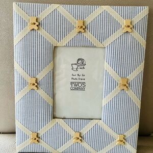 NWT Two's Company blue white striped baby boy picture frame